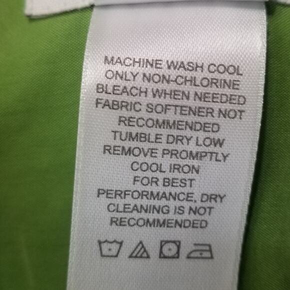 Liz Claiborne 3/4 Sleeve Button-up Blouse Green Rayon Poly Blend Size Large - Picture 8 of 8